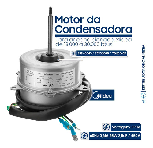 Motor da Condensadora 18.000 a 30.000 BTUs foto 3