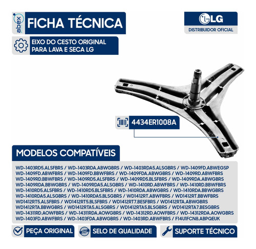Eixo / Cruzeta / Trizeta / Suporte do Cesto foto 2