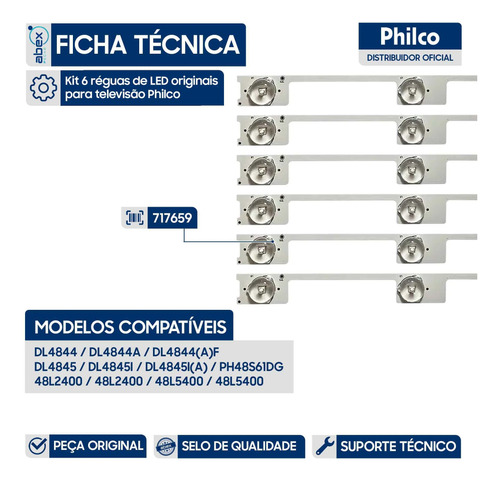 Barra de Leds Tv Philco 48" foto 2