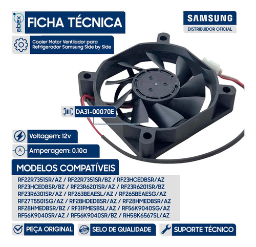 Motor Ventilador / Cooler do Refrigerador para Side By Side foto 2