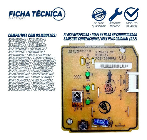 Placa Receptora / Display / Comunicação do Controle foto 2