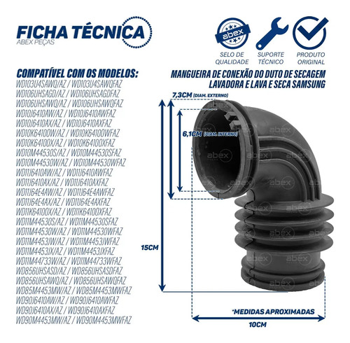 Mangueira Tanque Duto Lava e Seca foto 2