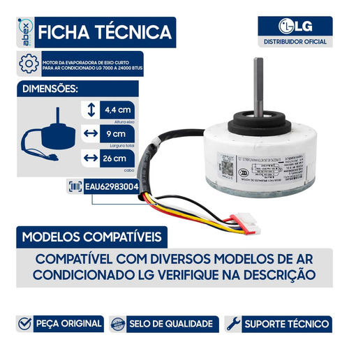 Motor Ventilador para Evaporadora de Ar Condicionado foto 2