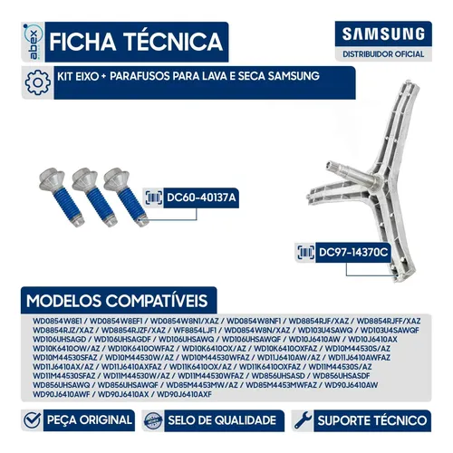 Kit Suporte do Cesto / Eixo Tripé com Parafusos do Eixo foto 2