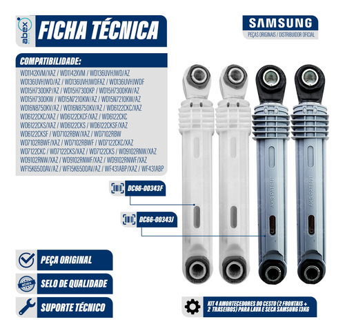 Kit 4 Amortecedores do Tanque foto 2
