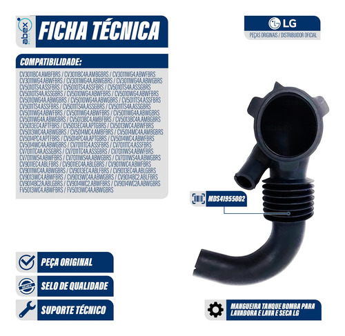 Mangueira Tanque Bomba Lavadora Lava e Seca foto 2