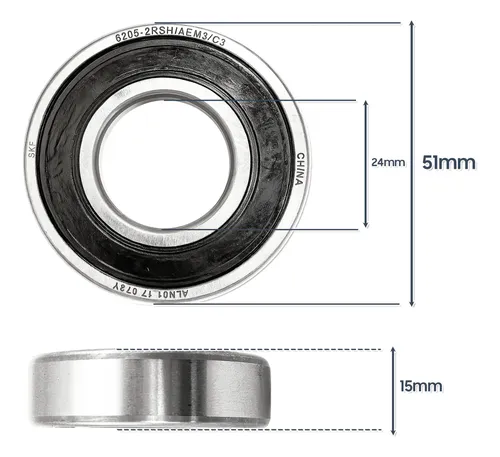 Rolamento SKF 6205-2RS1 Com Blindagem Emborrachada foto 3